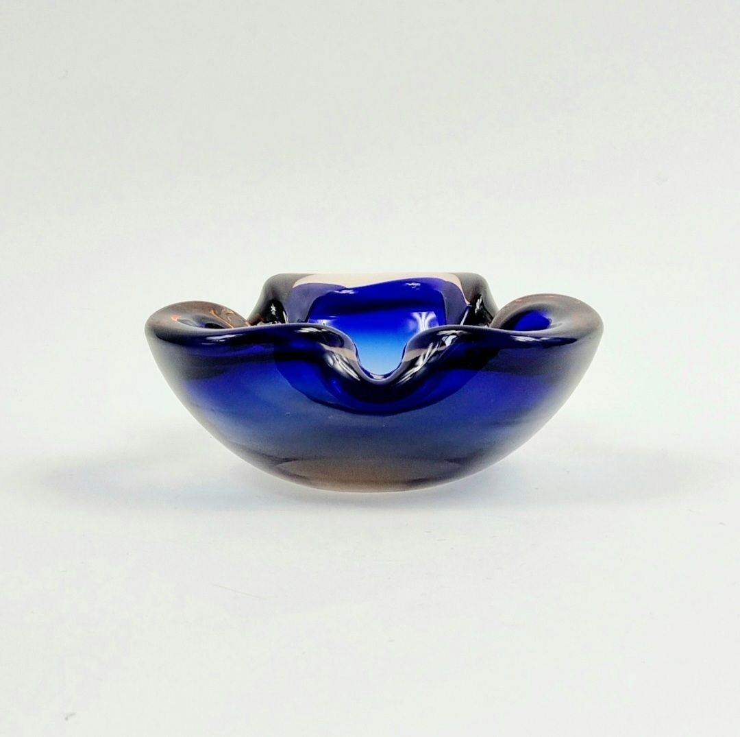 Mid Century Blue Murano Glass Bowl/Catchall By Flavio Poli For Seguso, Italy, 1960s photo Home Decor