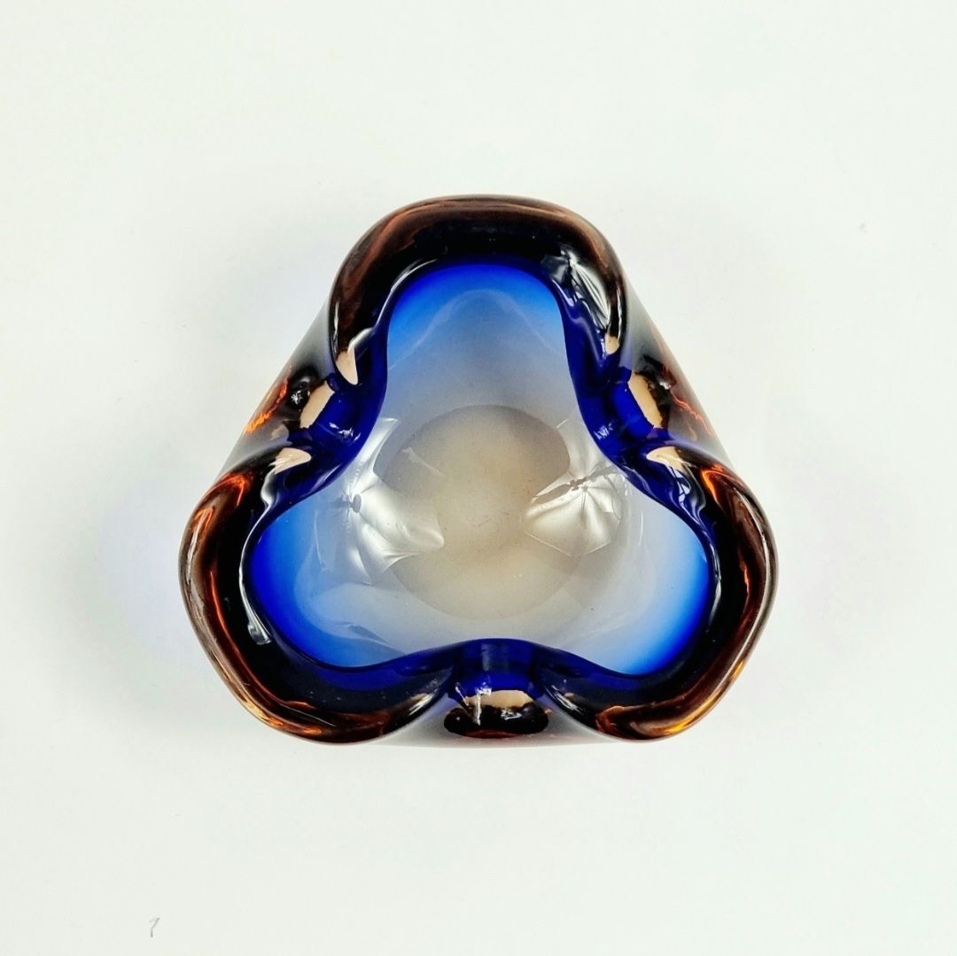 Mid Century Blue Murano Glass Bowl/Catchall By Flavio Poli For Seguso, Italy, 1960s photo 110.0