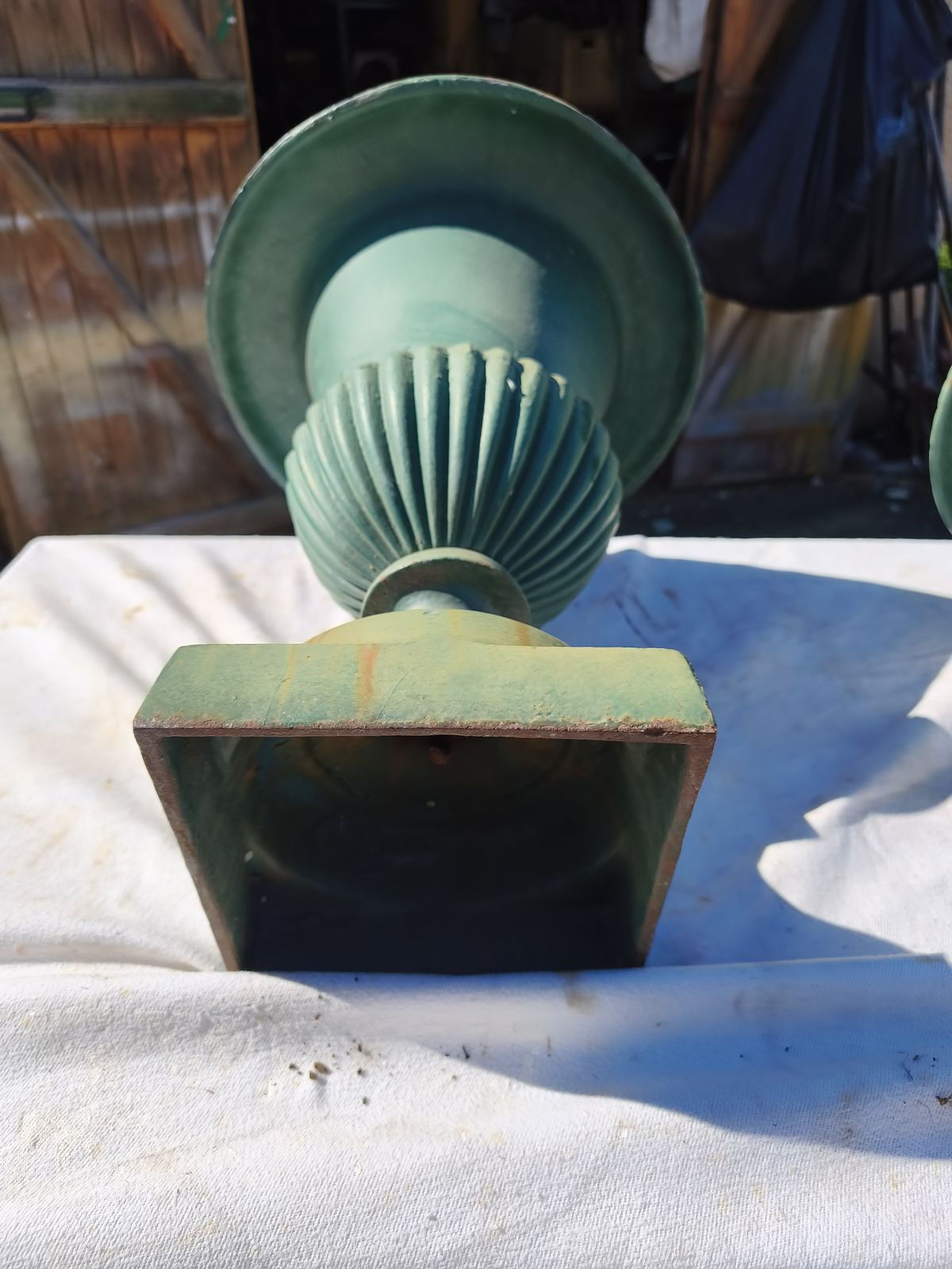 Garden Decor Pair Of 19th Century Cast Iron Medici Vases photo