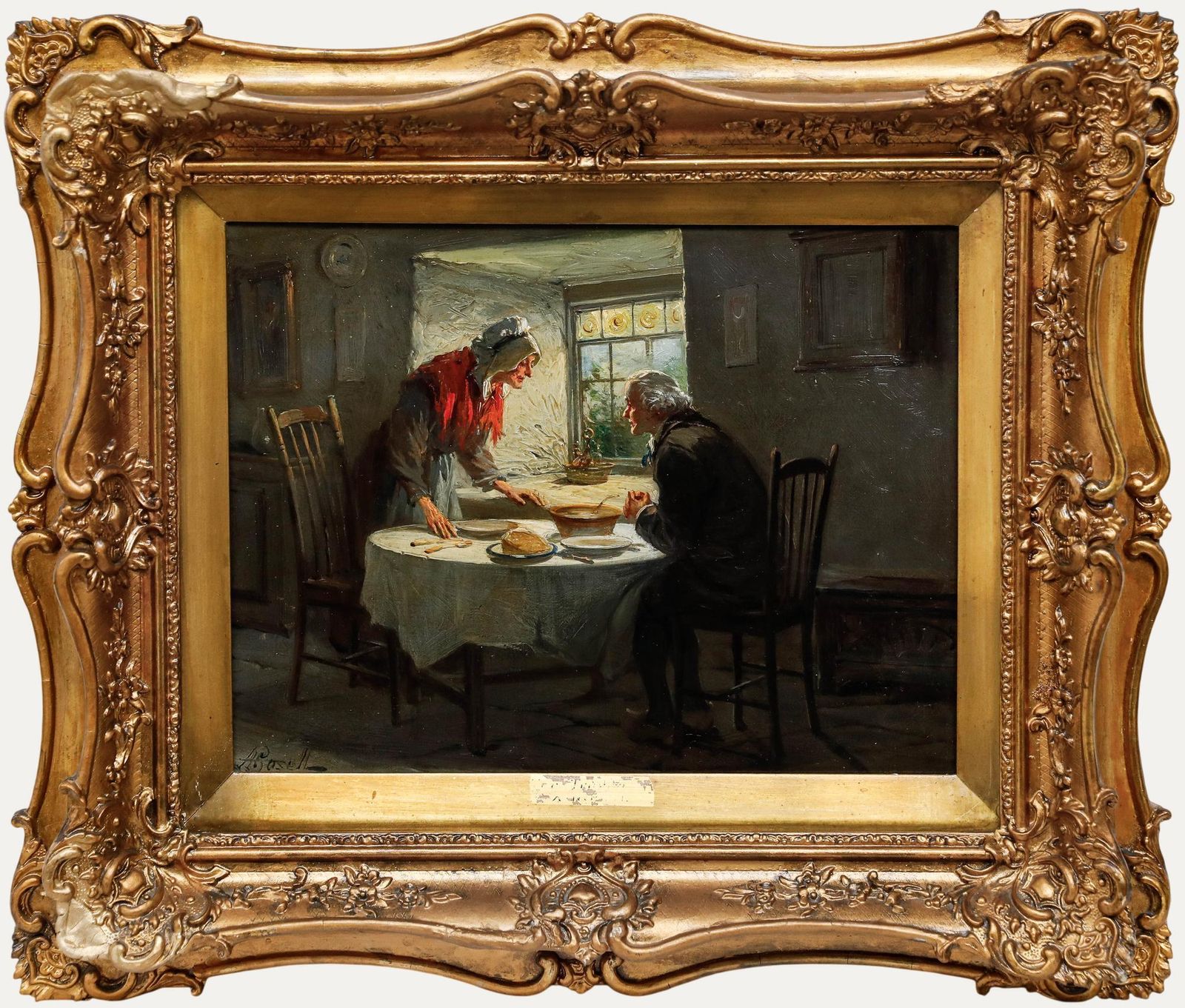 Alexander Rosell (1859 1922)   English School Oil, At The Dinner Table
