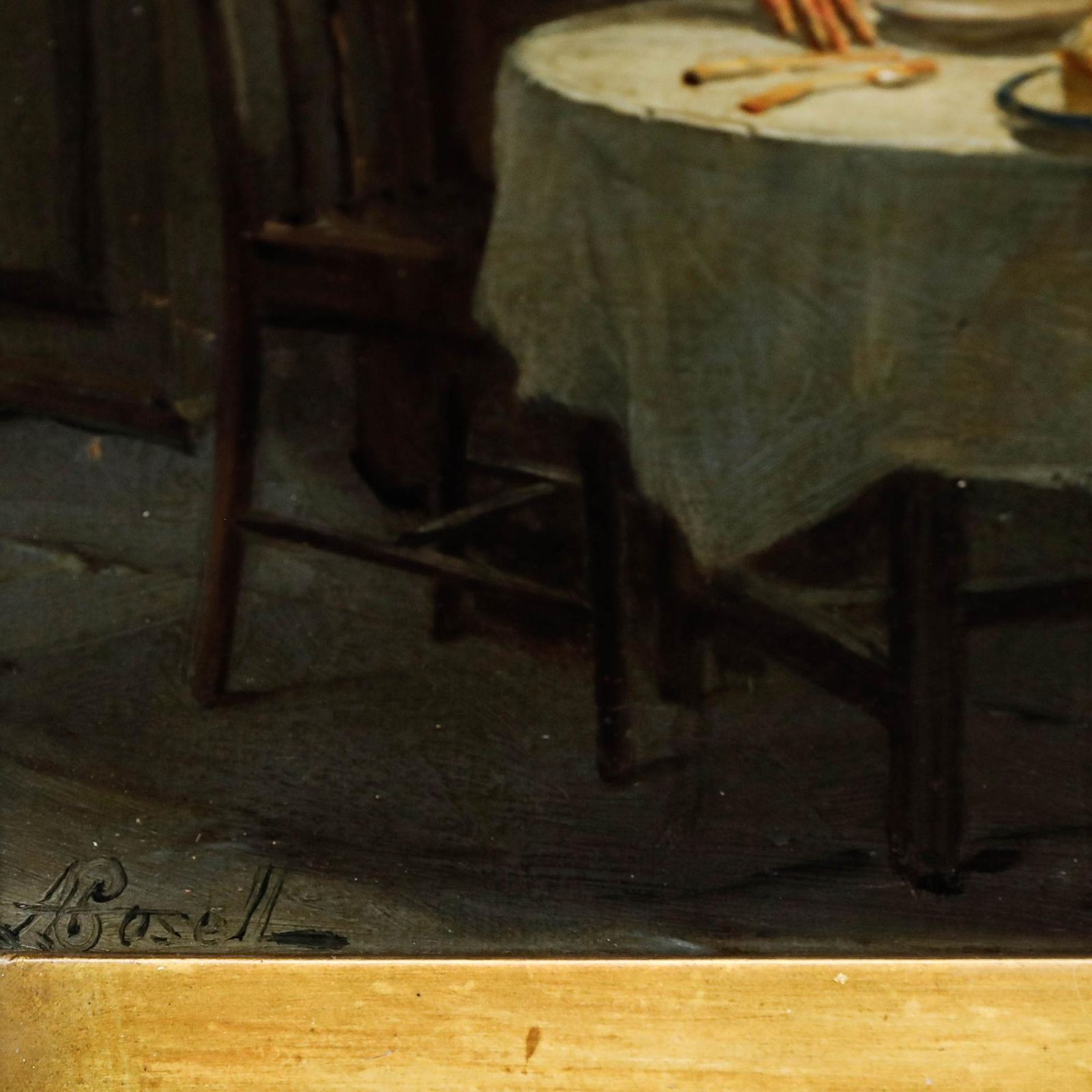 photo for sale Alexander Rosell (1859 1922)   English School Oil, At The Dinner Table