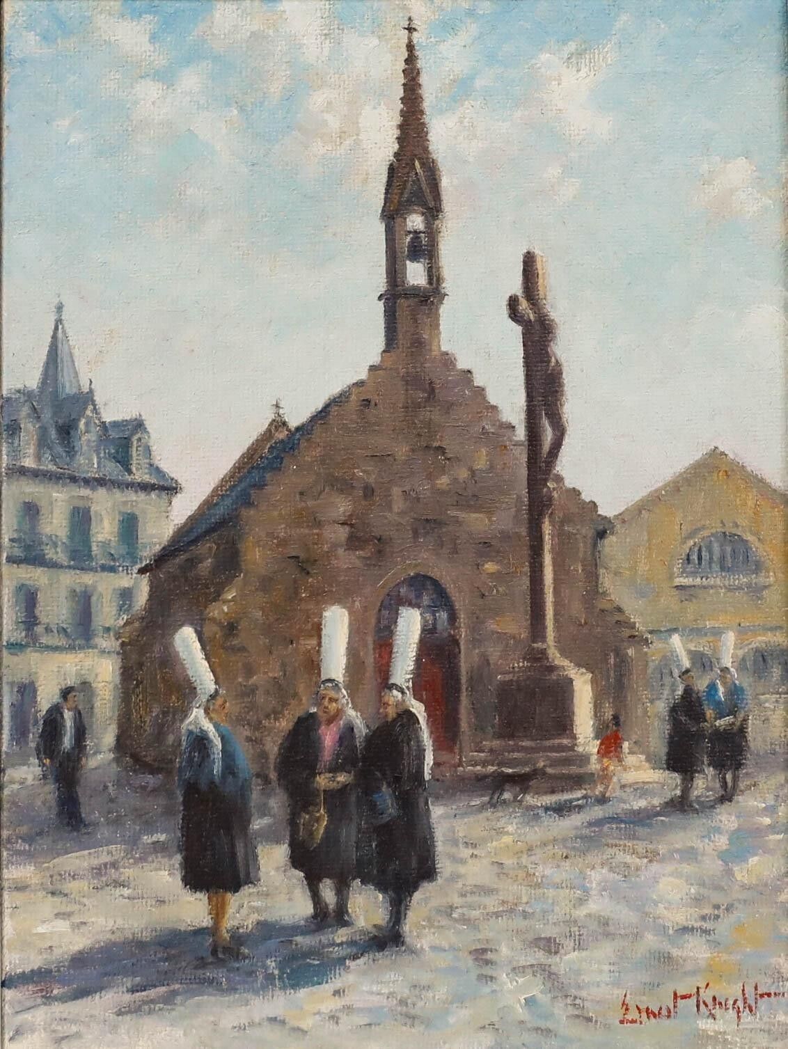 Ernest Knight (1915 1995)   Mid 20th Century Oil, La Chapelle De La Croix photo furniture