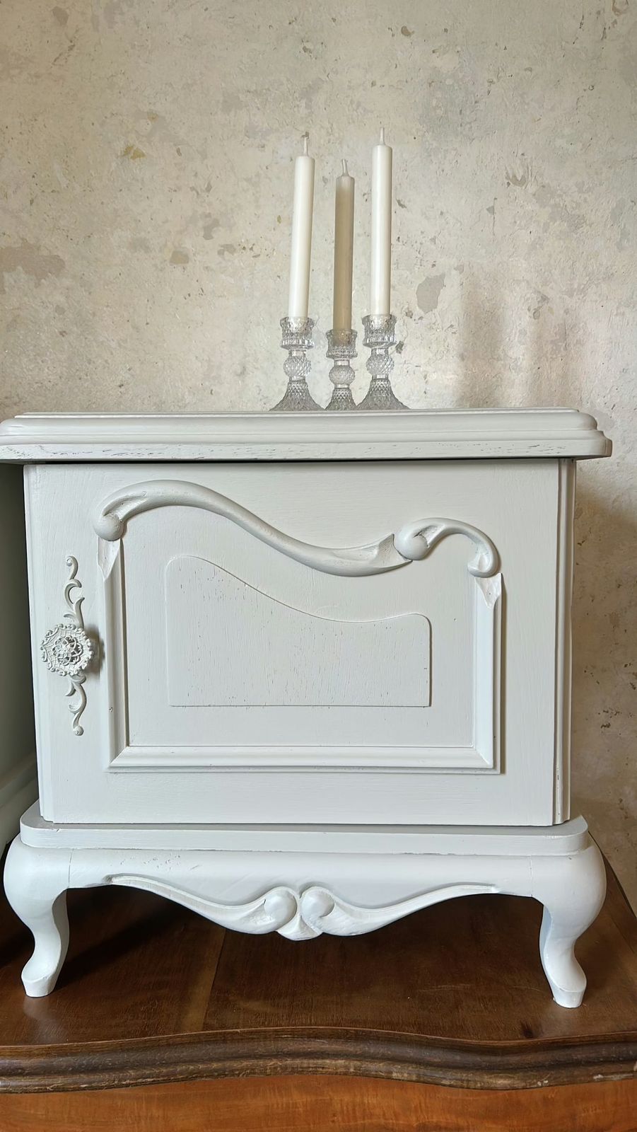 Pair Of Painted French Bedside Tables photo for sale