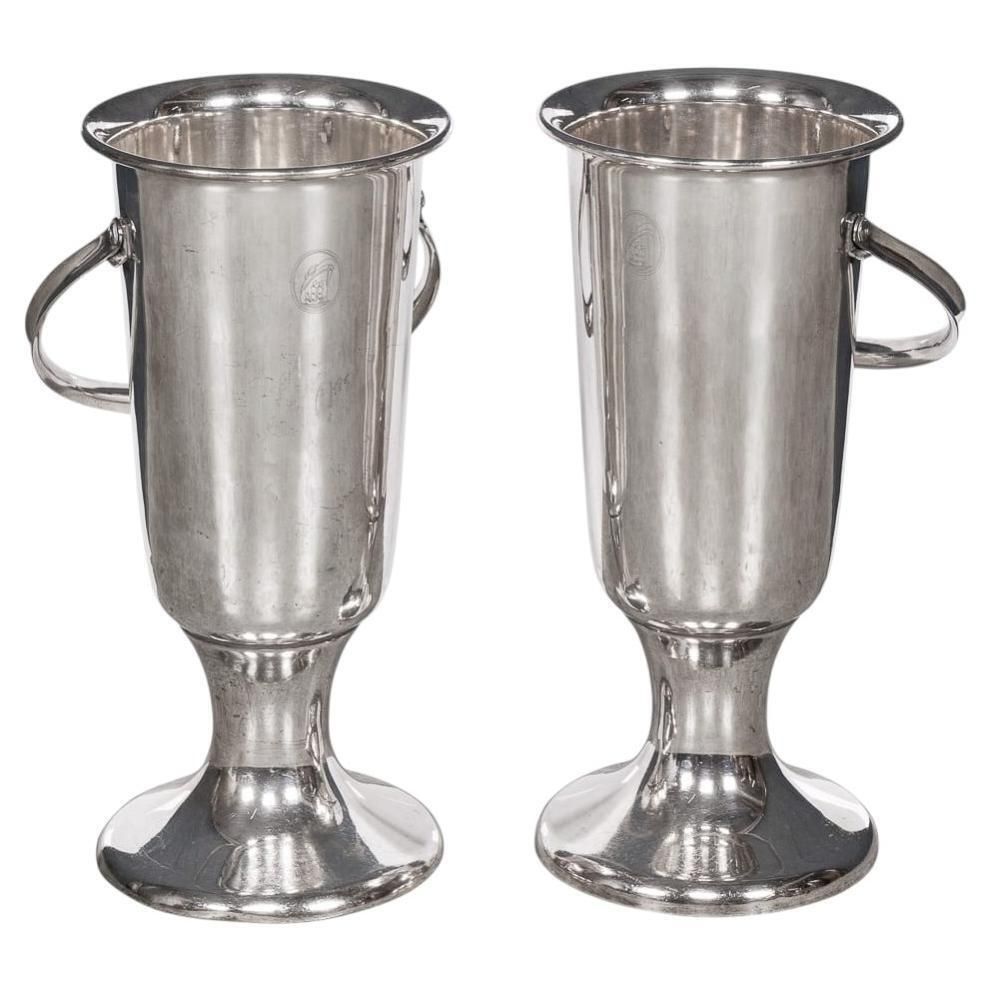 Vintage Tall Silver Plated Wine Coolers, Mid 20th Century, England