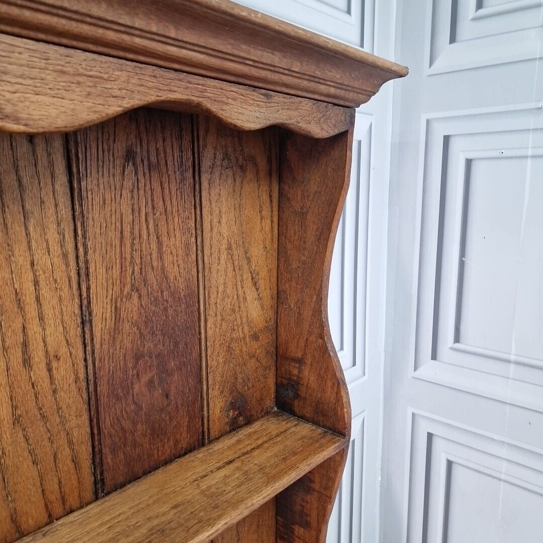 Antique Victorian Wall Shelving   Unit Display Shelf Rustic Wooden Oak Farmhouse photo buy