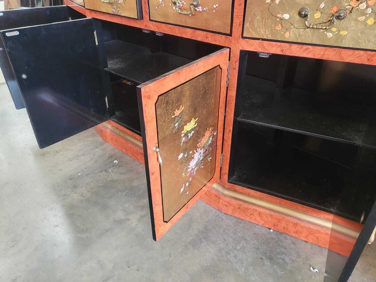 Chinese Ornate Glazed Curved Bookcase Display Cabinet Drawers photo buy