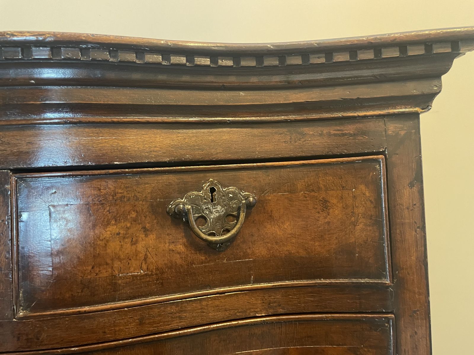 Antique Tallboy Serpentin Chest On Chest Of Dawers photo vintage
