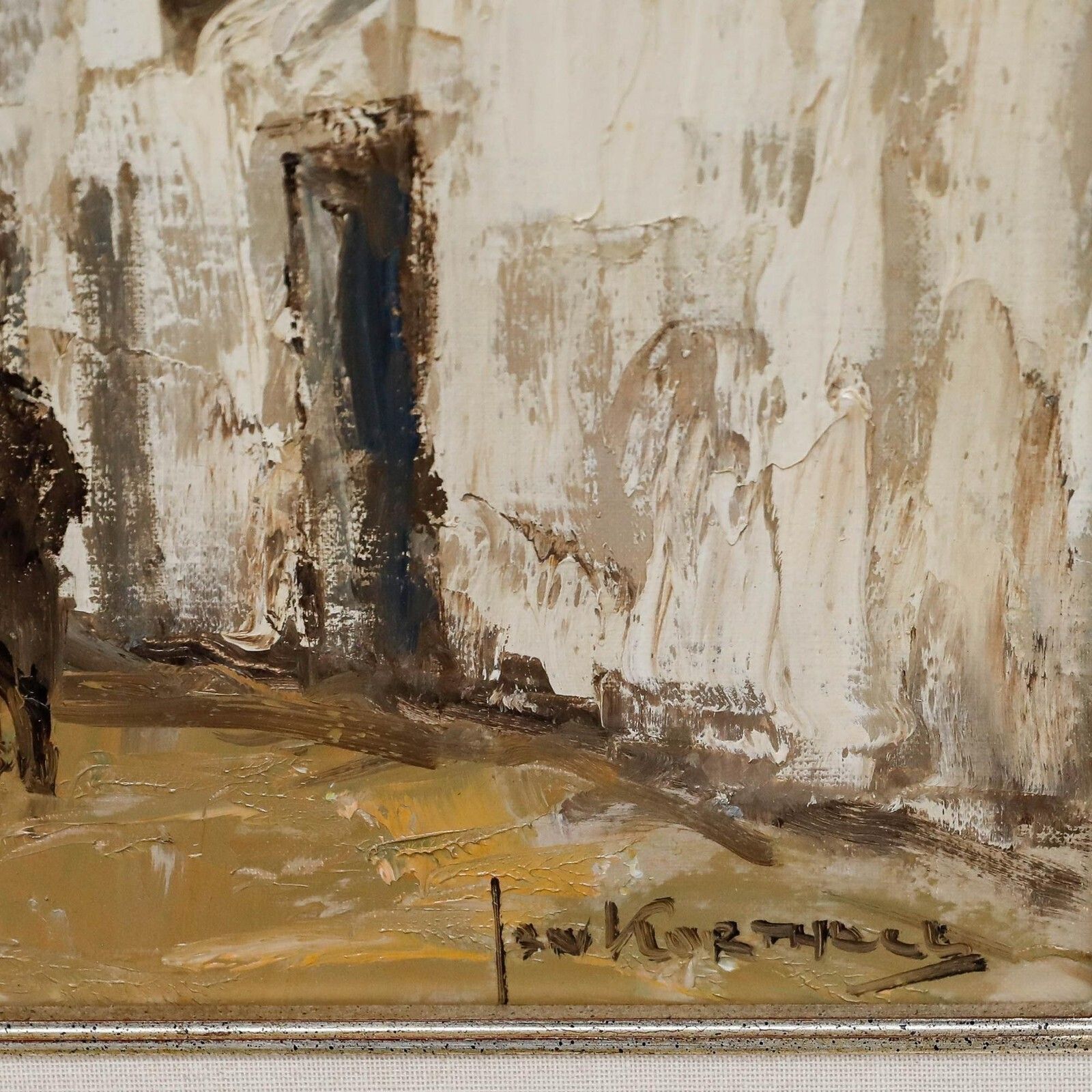 photo for sale Jan Korthals (1916 1972)   Framed 20th Century Oil, Figure In A Street