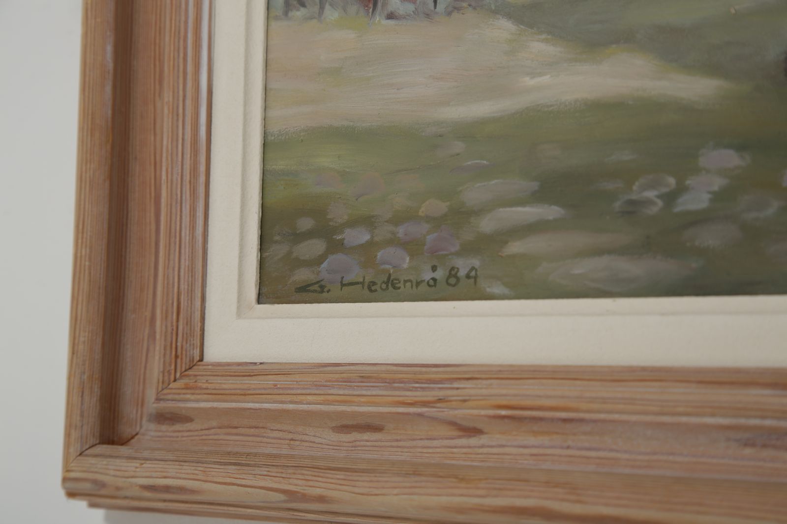 ‘Farm Courtyard’, Oil On Board By G. Hedenrå, Signed And Dated 1984 photo Art