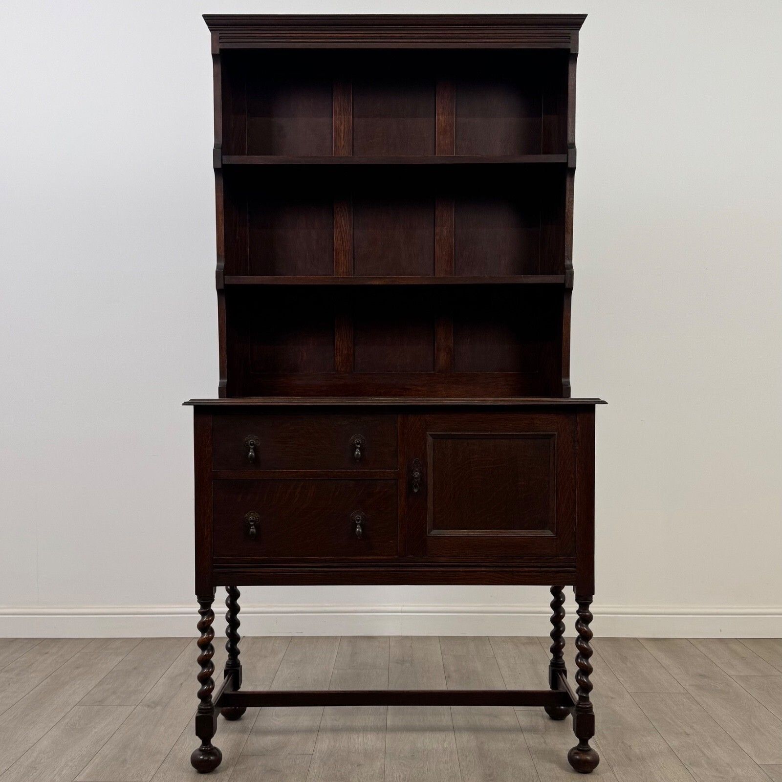 Antique 20th Century Barley Twist Welsh Dresser In Oak ( Af 5409 )