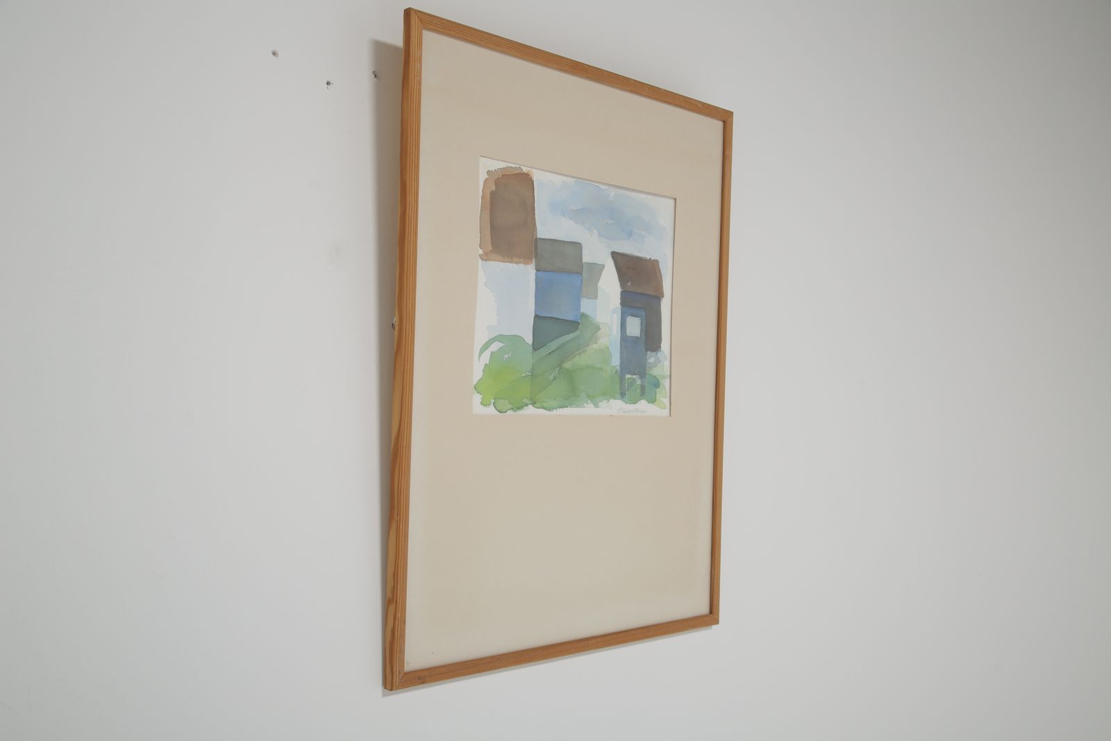 ‘House Silhouettes’, Watercolour On Paper By Birgit Swahn Persson, Signed. photo for sale