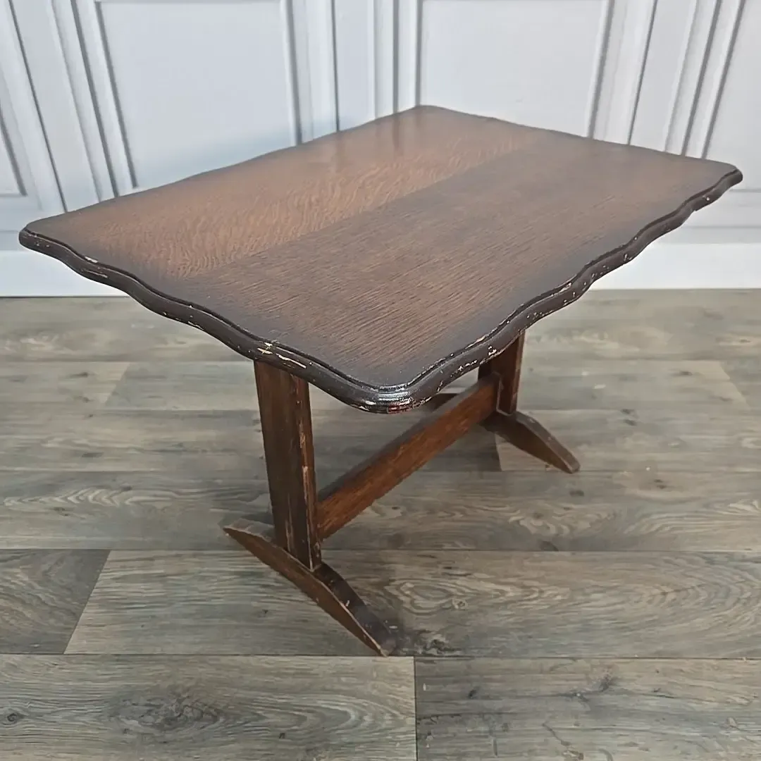 Antique Tilt Top Table  Oak Side Wine Occasional Lamp  Arts And Crafts