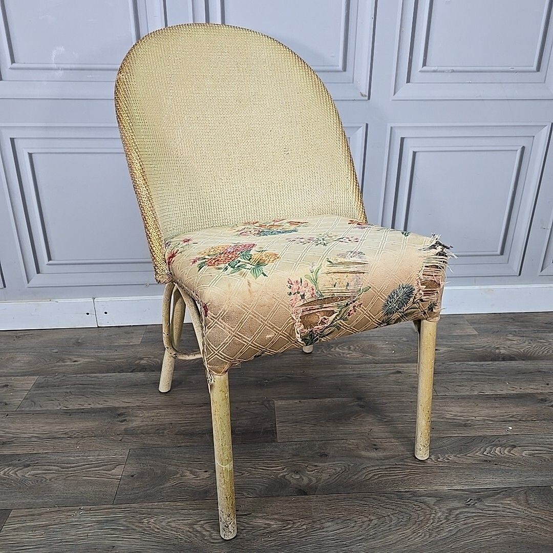 Vintage Tub Chair Mid Century Rattan Loom Cane Bentwood Wicker Arm Seat Project photo furniture
