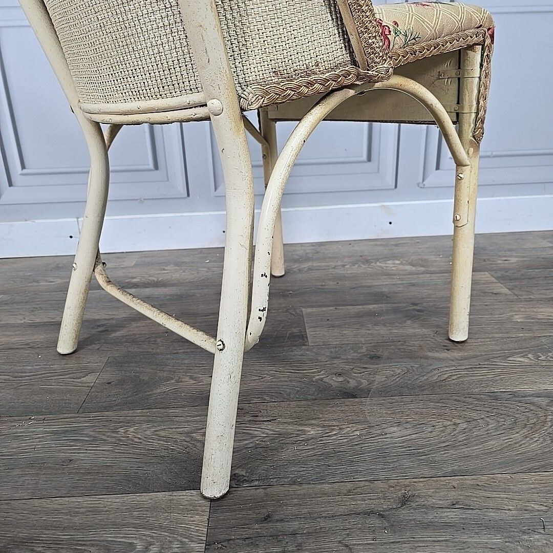 photo buy Vintage Tub Chair Mid Century Rattan Loom Cane Bentwood Wicker Arm Seat Project