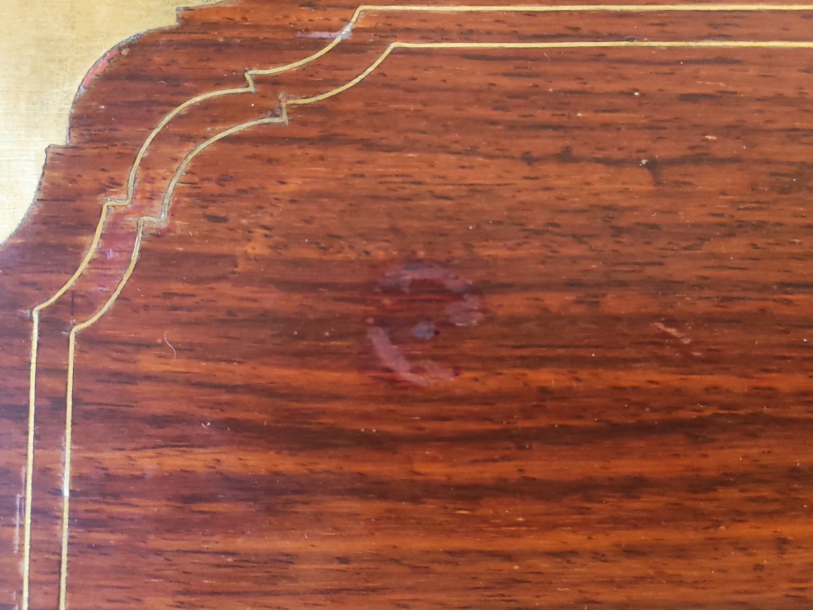 Rare Set Of 4 Nesting Tables In Solid Rosewood With Brass Floral Marquetry & Campaign Details photo buy
