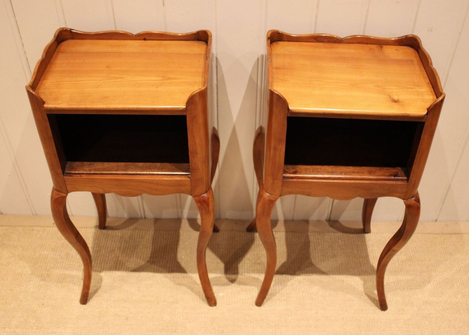 Pair Of French Cherry Wood Bedside Cabinets photo vinterior