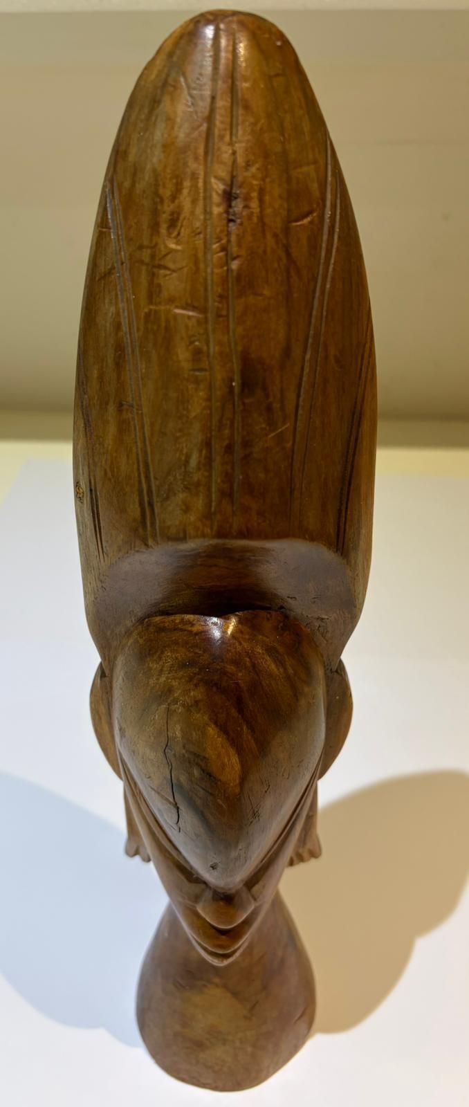 African Style Hand Carved Wooden Head Sculpture photo for sale