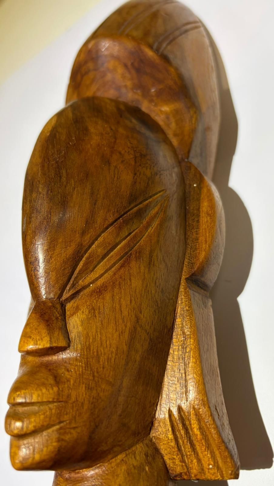 African Style Hand Carved Wooden Head Sculpture photo 150.0