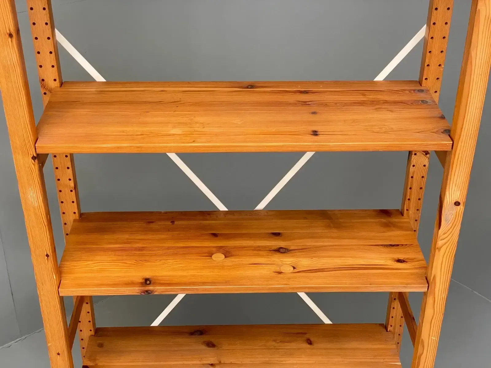 Pine Open Shelving Unit Adjustable Retro Scandi Solid photo 150.0