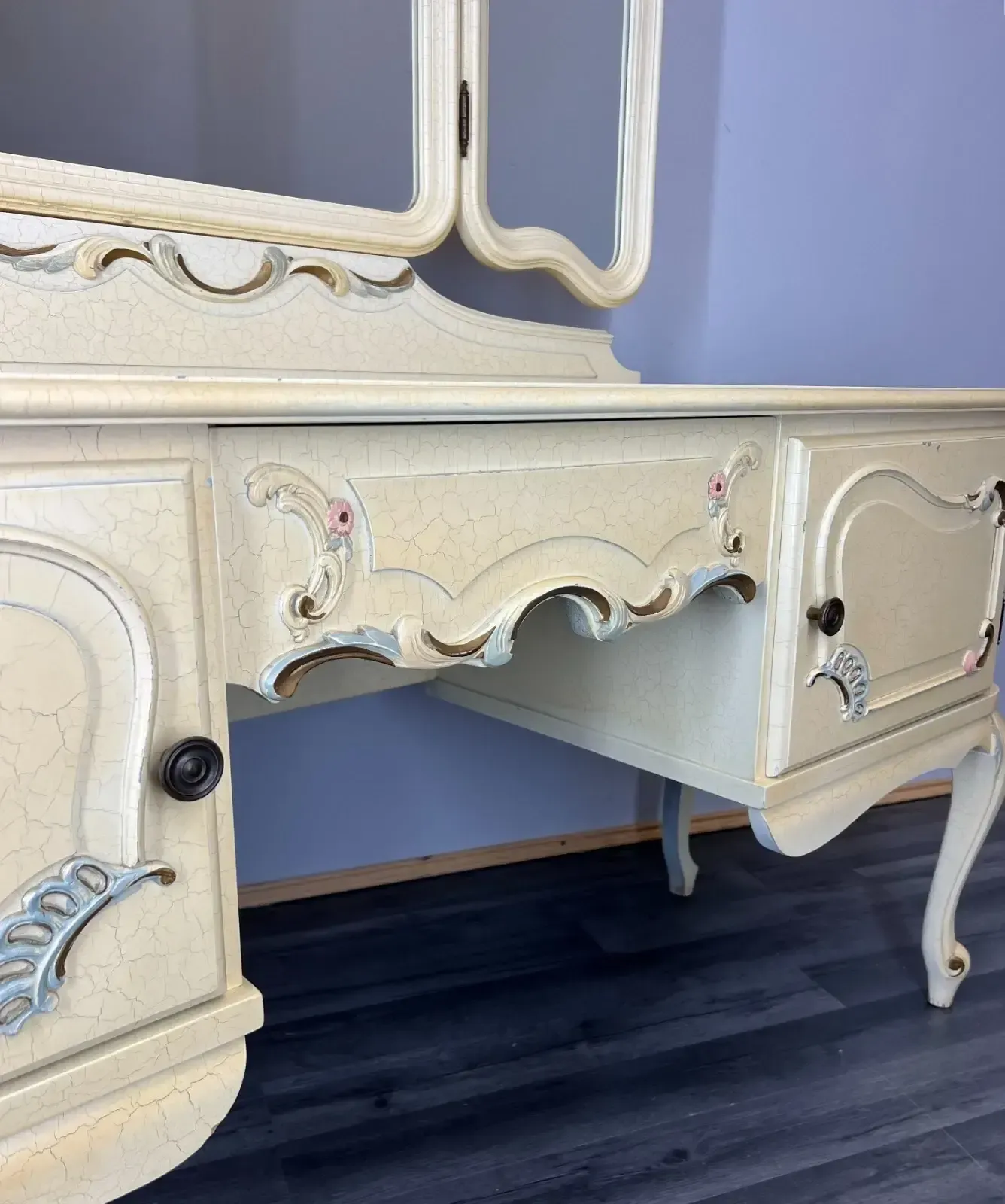 Dressing Table Vintage French Louis XVI Shabby Chic Vanity Table Makeup Lot 2755 photo vintage