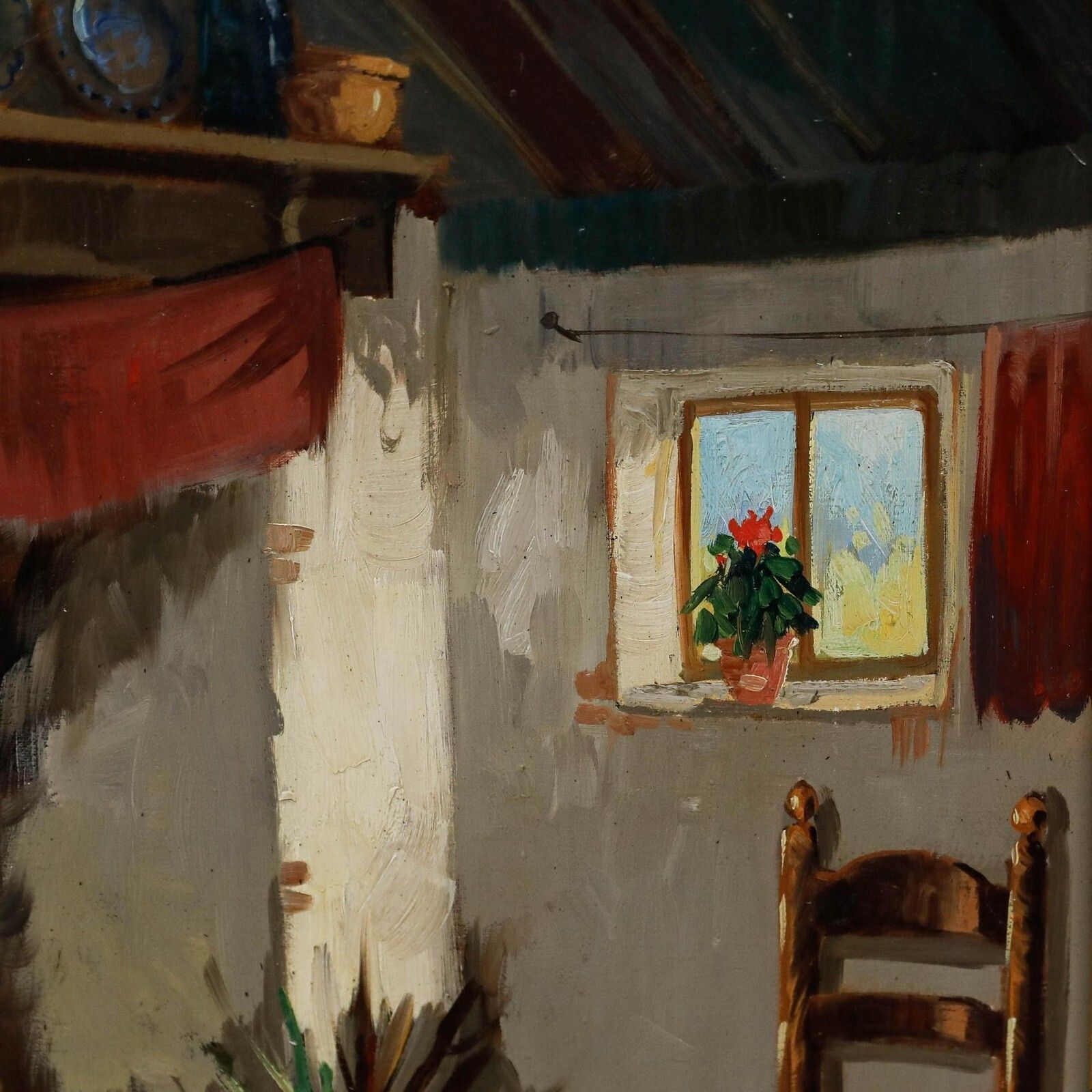 Willem Heijkoop (B.1942)   Framed 20th Century Oil, Sunlit Living Room photo Art