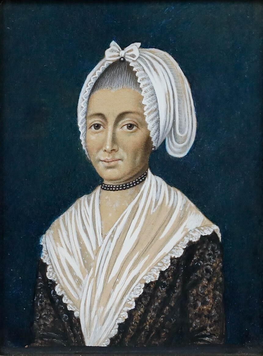 Anquet Portraits   19th Century Gouache, Marie Catharine Franquet photo for sale