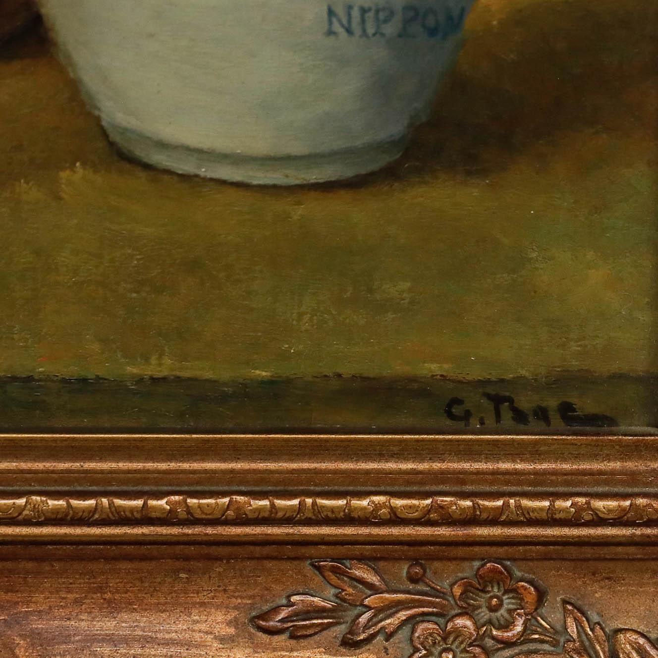 Framed Mid 20th Century Oil   Still Life With Soy Sauce Bottle photo buy