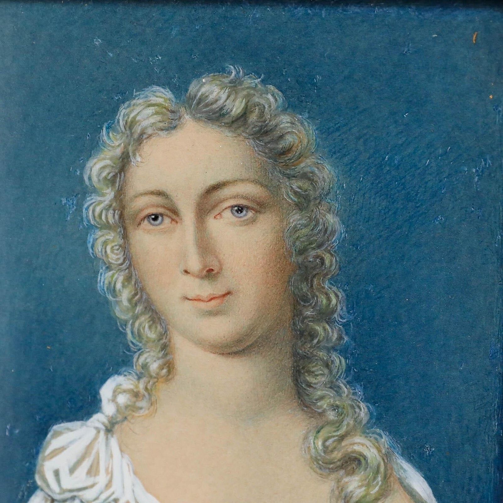The Franquet Portraits   19th Century Gouache, Mrs. Captain Von Franquet photo vinterior