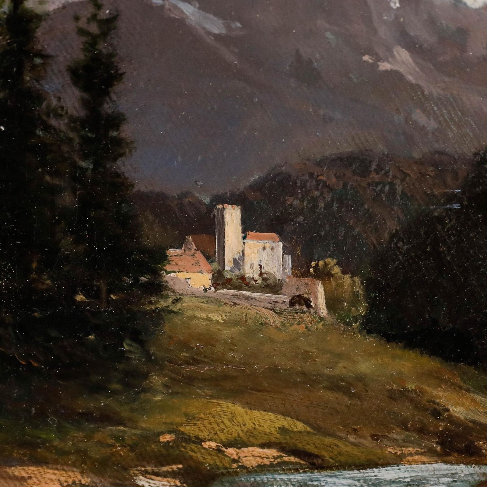 photo for sale F. Ede   Framed 1859 Oil, Towards The Mountains