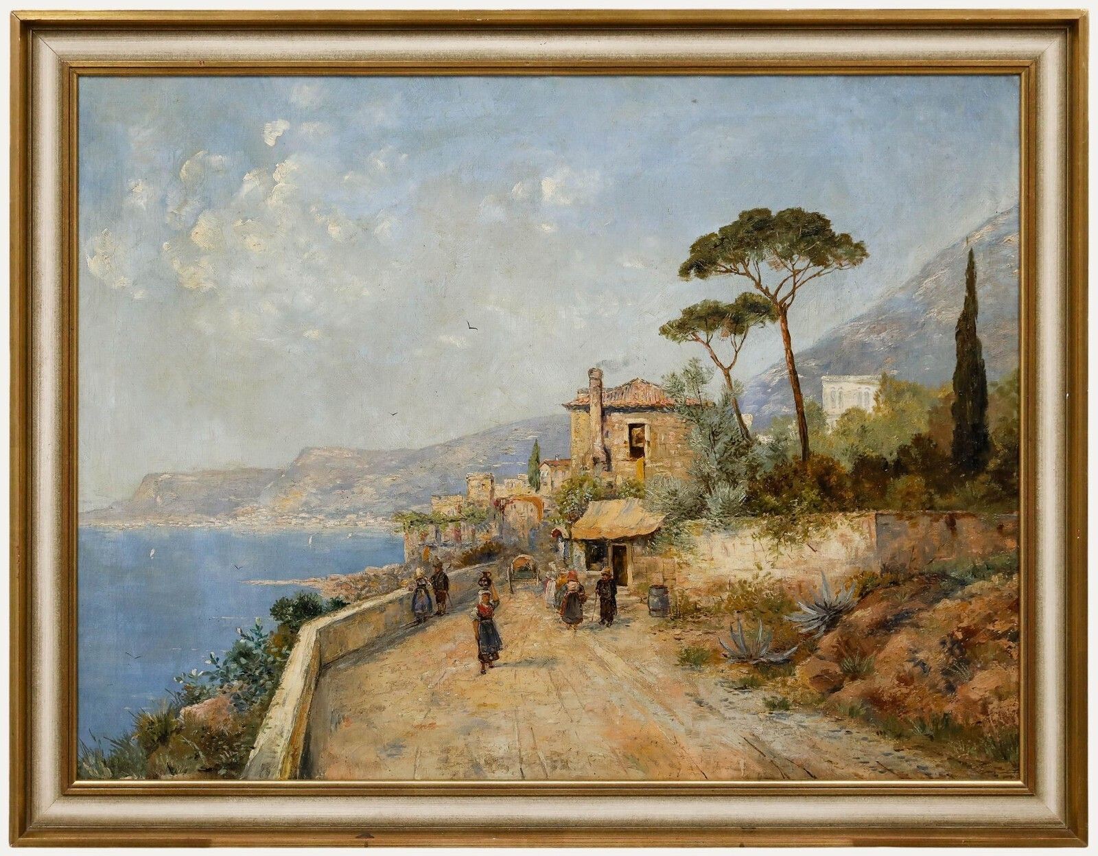 Attrib. Karl Theodor Wagner (1856 1921)   Framed Oil, Amalfi Coastline