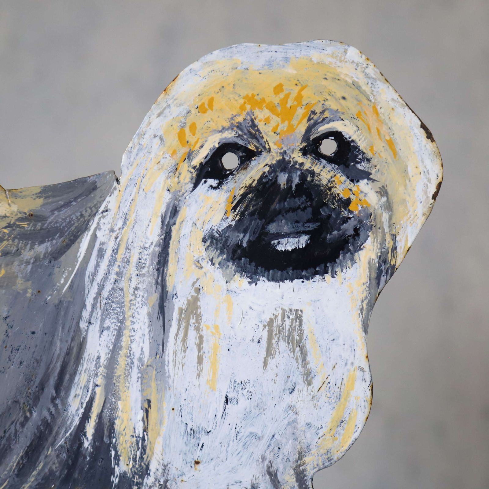 Tibetan Terrier Weather Vane, English Folk Art Metalwork, Circa 1970 photo for sale