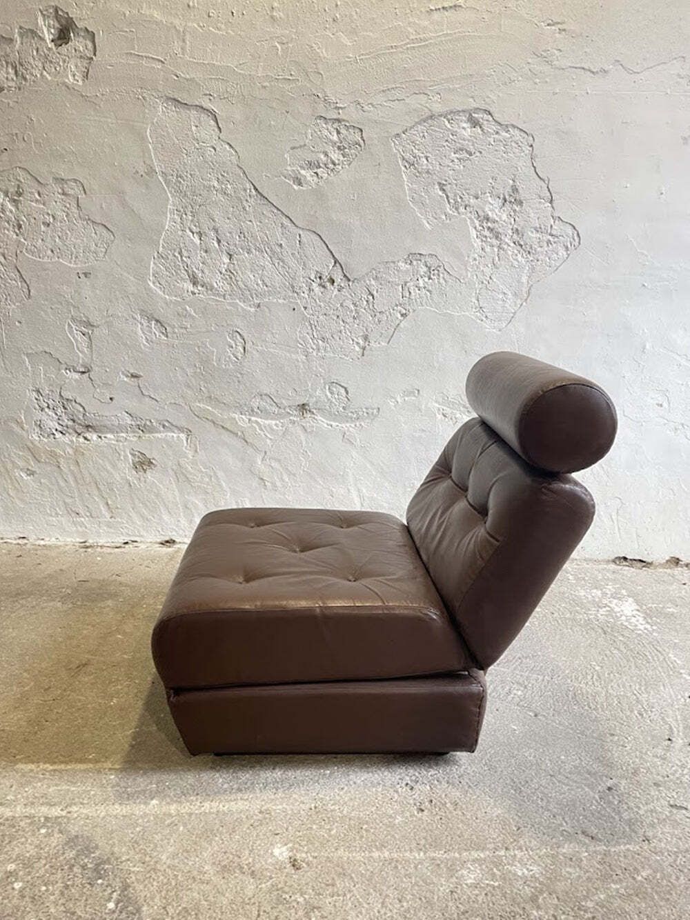 Vintage Yugoslav Design Convertible Leather Chair Bed 1970s photo furniture