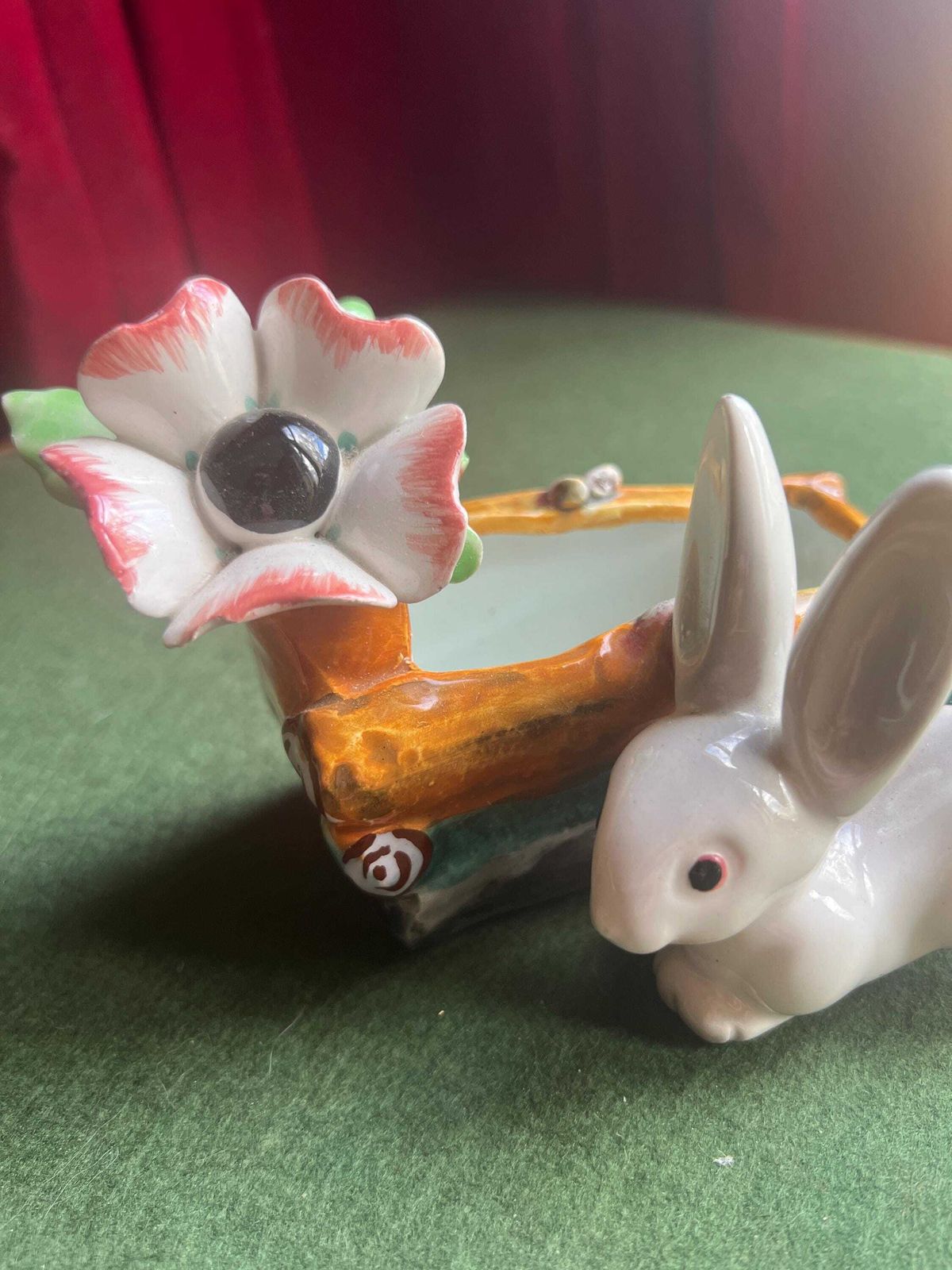 Vintage Italian Ceramic Bunny Plant Pot. Signed Tarcisio Tosin Vicenza Bunny Planter. 1950s Retro Kitsch Cactus Succulent Pot. photo furniture