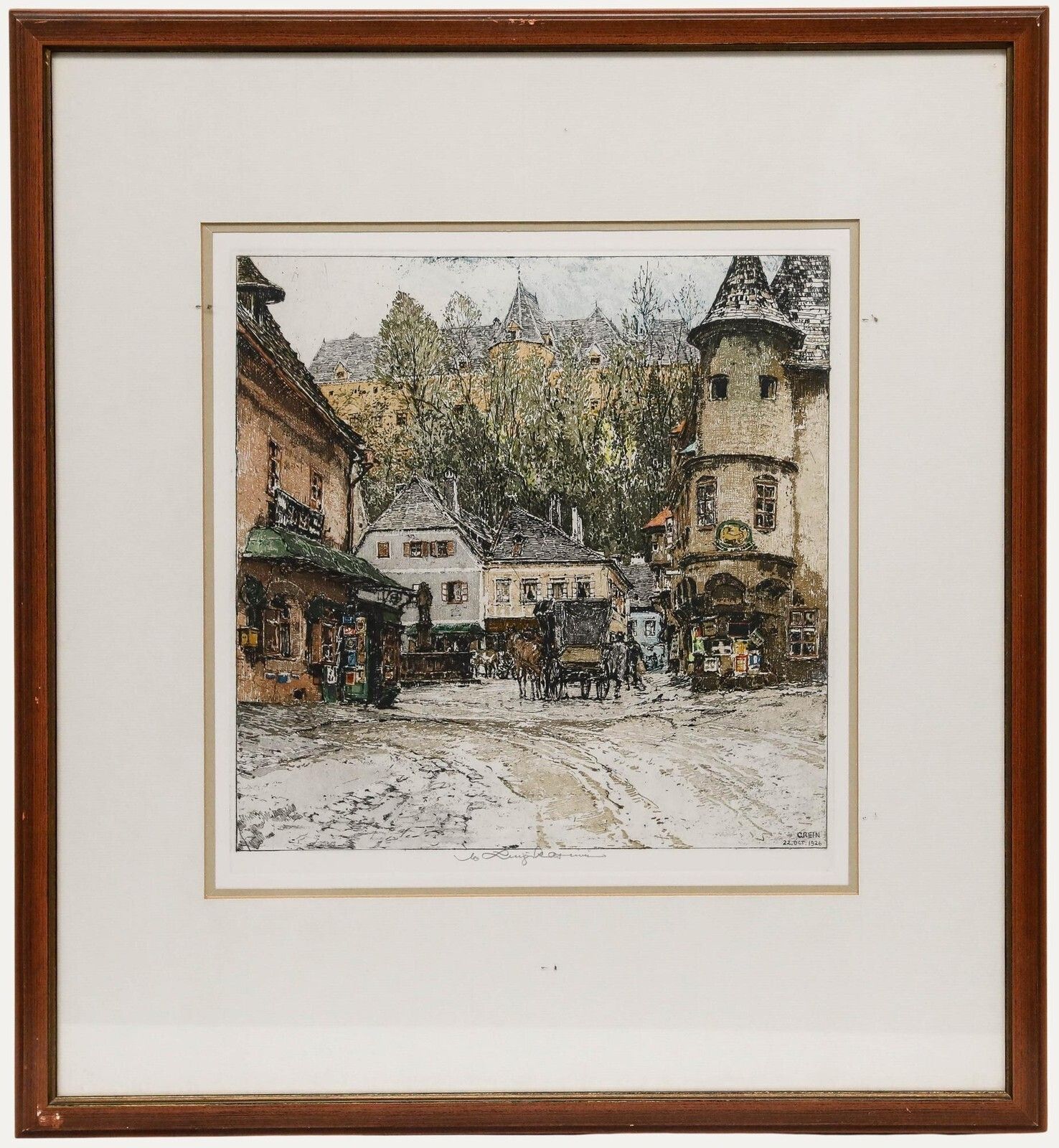 Luigi Kasimir (1881 1962)   Framed 1926 Etching, View Of Greinwinter