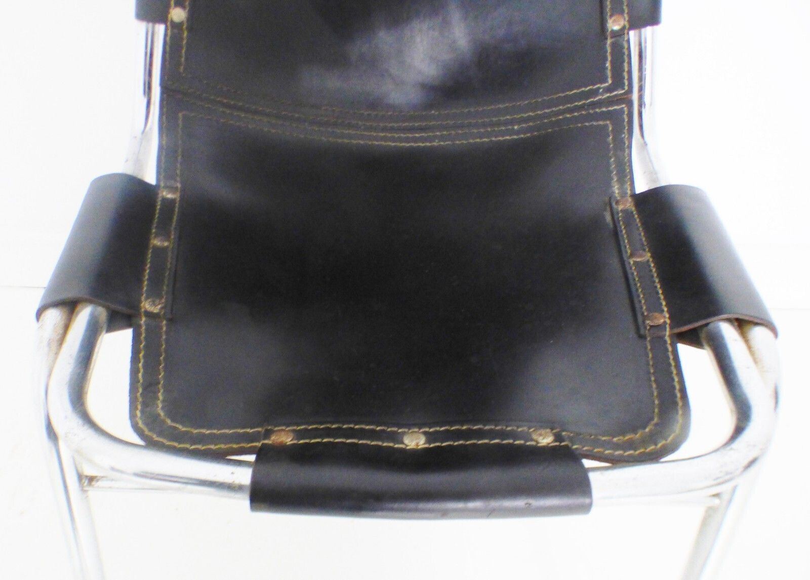 Stunning Set 4 Original Leather Charlotte Perriand Les Arcs Dining Chairs 1970's photo buy