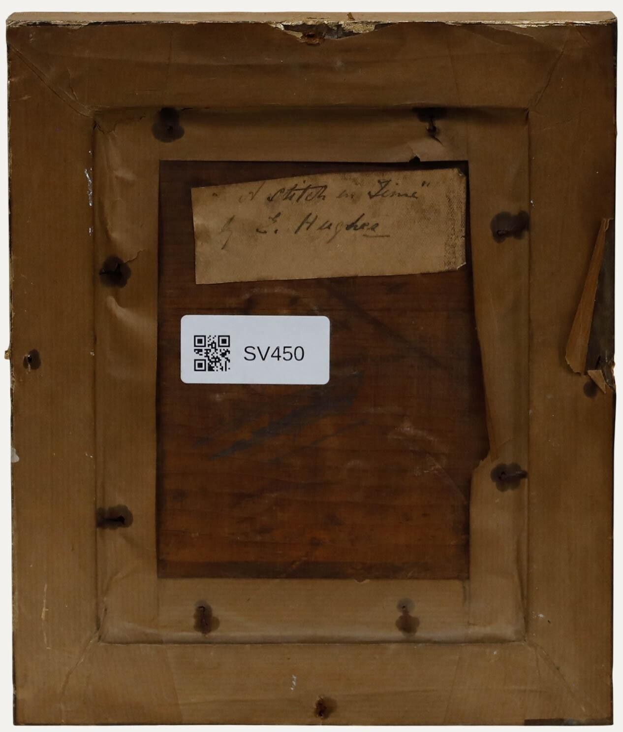Edwin Hughes (1842 1922)   1863 Oil, A Stitch In Time photo for sale