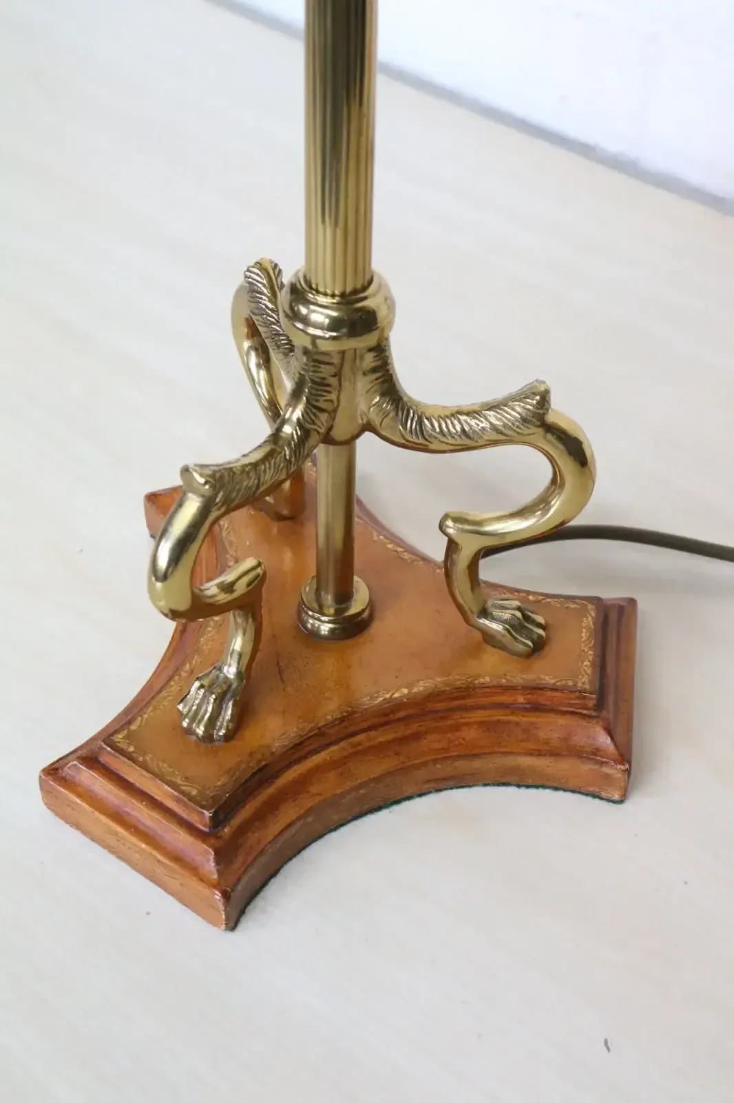 photo for sale Table Lamp A Vintage Tall Brass Lamp Glass Milk Glass Globe Shade French Empire