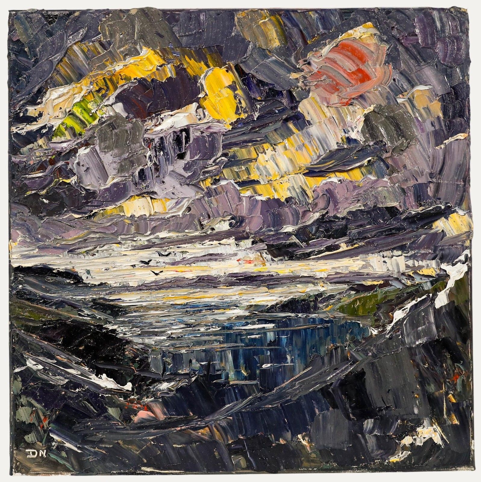 Daniel Nichols   Contemporary Oil, Sunset Off Shetland
