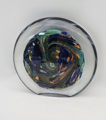 Art Glass Paperweight By Rollin Karg, 1990s photo vintage