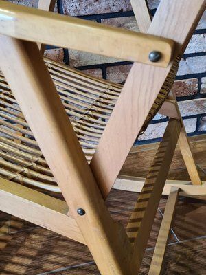 Vintage Scandinavian Rocking Chair With Bamboo Weave, 1960s photo for sale