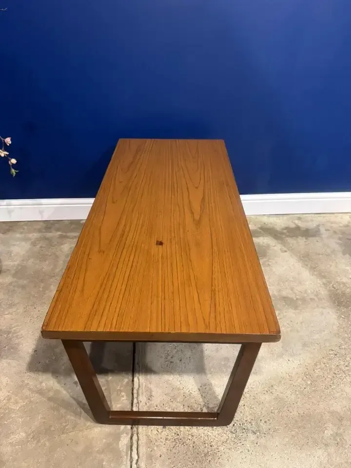 photo for sale Vintage Teak Coffee Table By Europa Low Mid Century Side Table Plant Stand