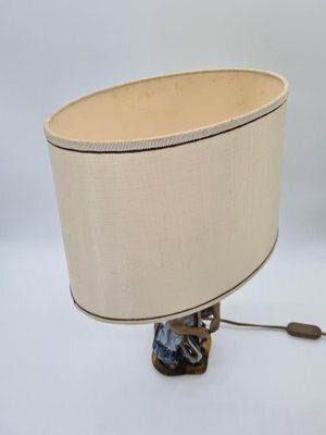 Ceramic Table Lamp With Fisherman Figurine, 1960s 1970s photo Lighting
