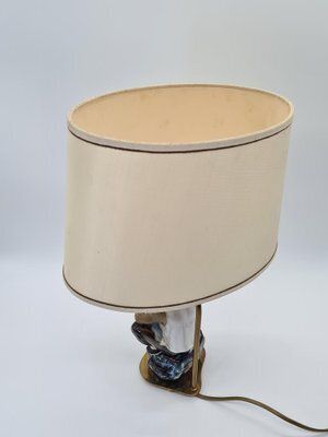 Lighting Ceramic Table Lamp With Fisherman Figurine, 1960s 1970s photo
