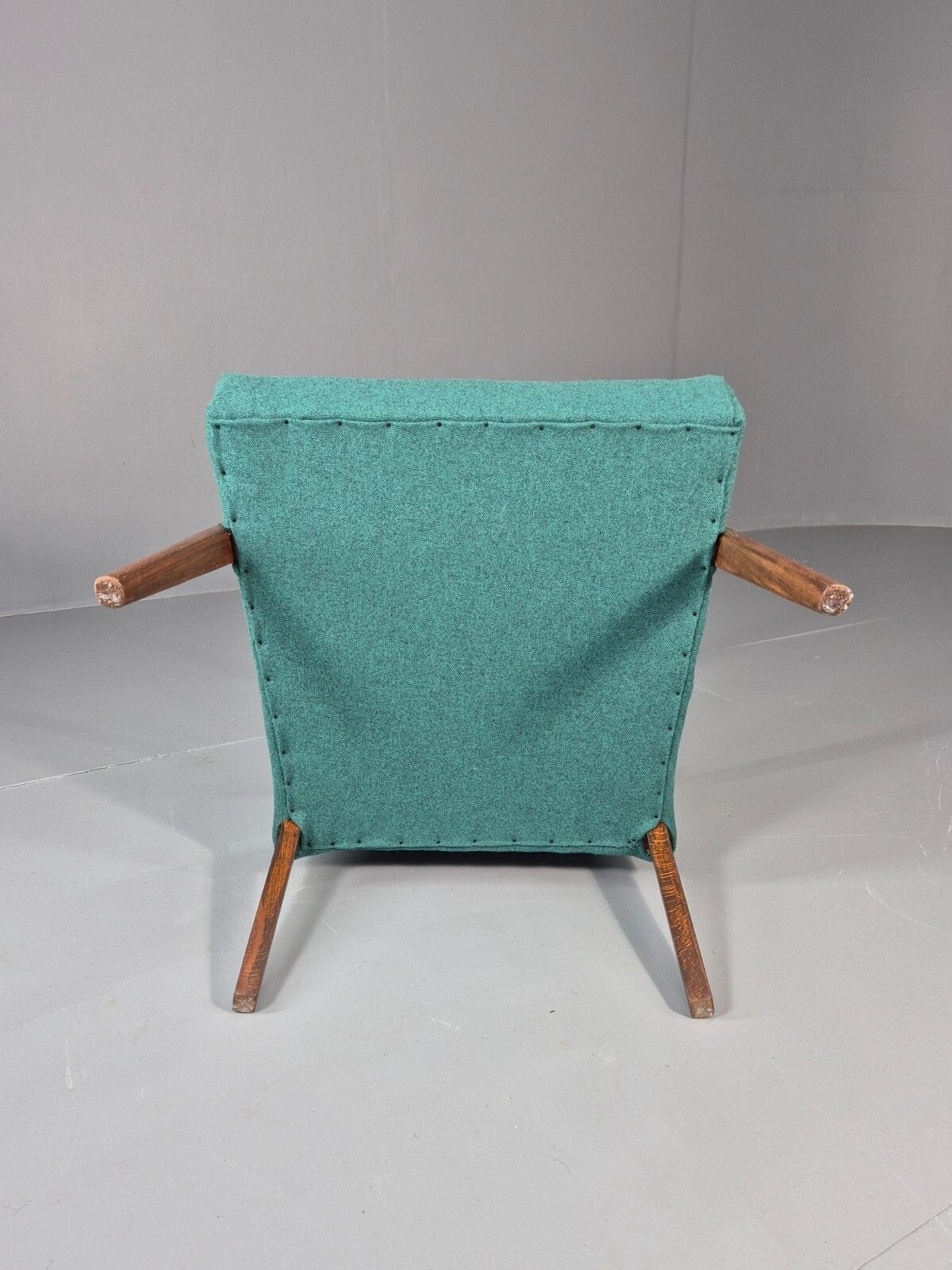 600.0 Vintage Mid Century Teak Lounge Chair New Upholstery Retro 1960s Eb11814 Mnor photo