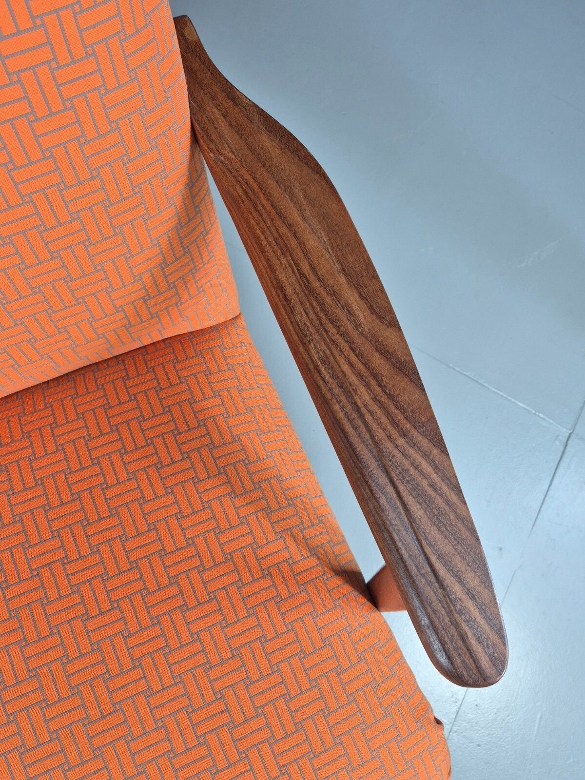 Vintage Danish Lounge Chair Teak Frame Mid Century New Upholstery photo Furniture