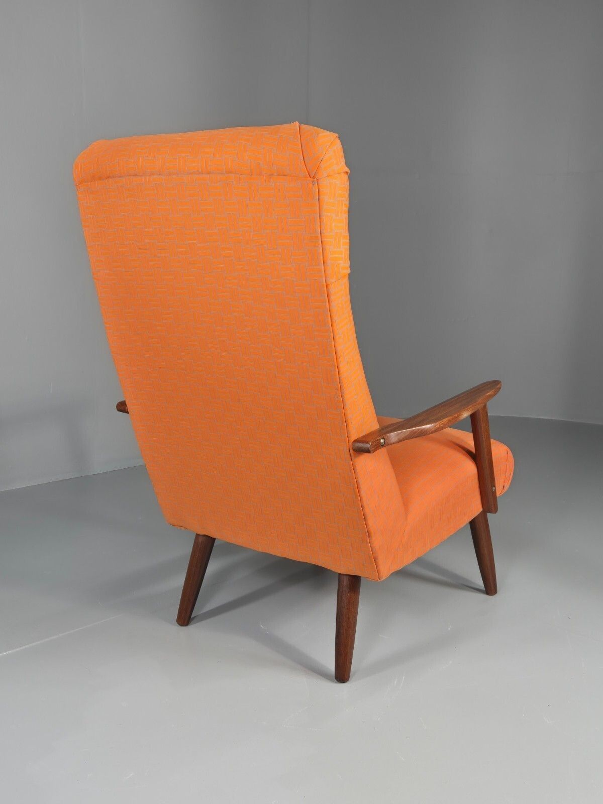 photo buy Vintage Danish Lounge Chair Teak Frame Mid Century New Upholstery