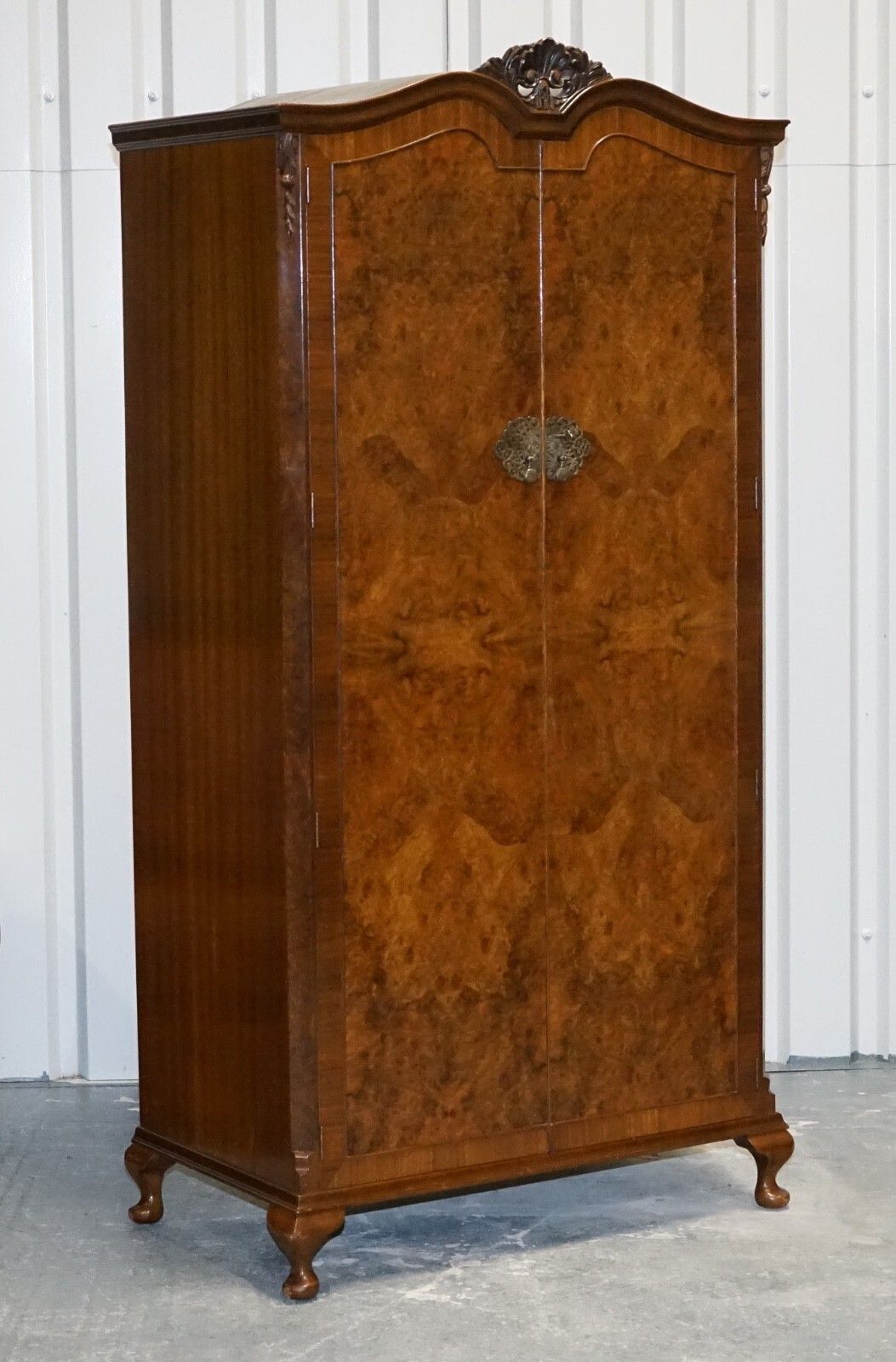 Art Deco 1920's Queen Anne English Burr Walnut Two Door Wardrobe photo furniture