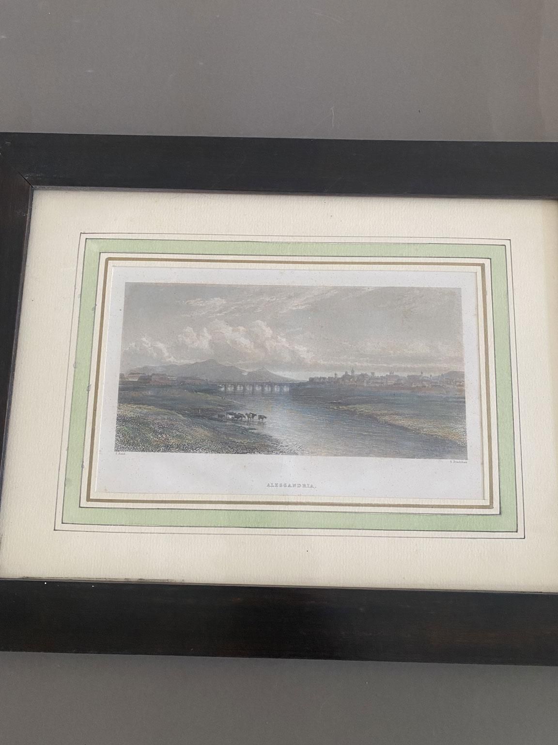 Antique Italian Color Landscape Print On Paper, 1850 By Samuel Bradshaw photo 799.0