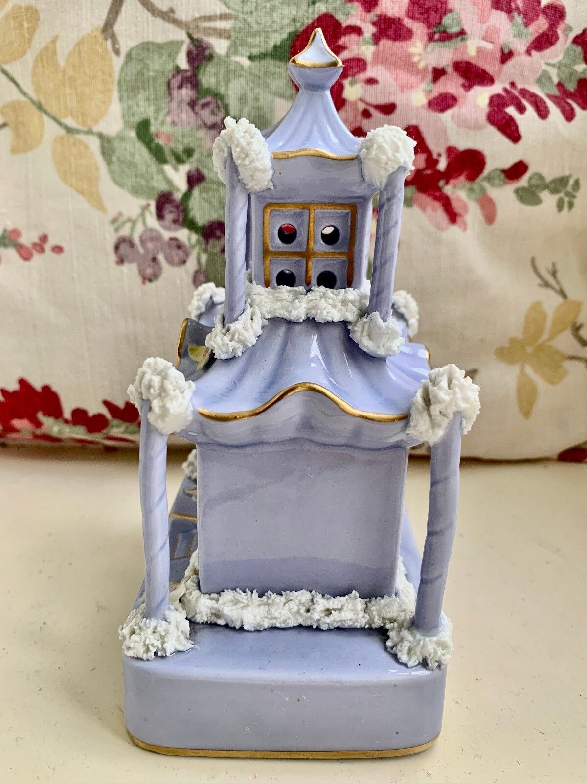 Rare 19th Century Staffordshire Pastille Burner, Lilac Glaze, Pagoda photo furniture