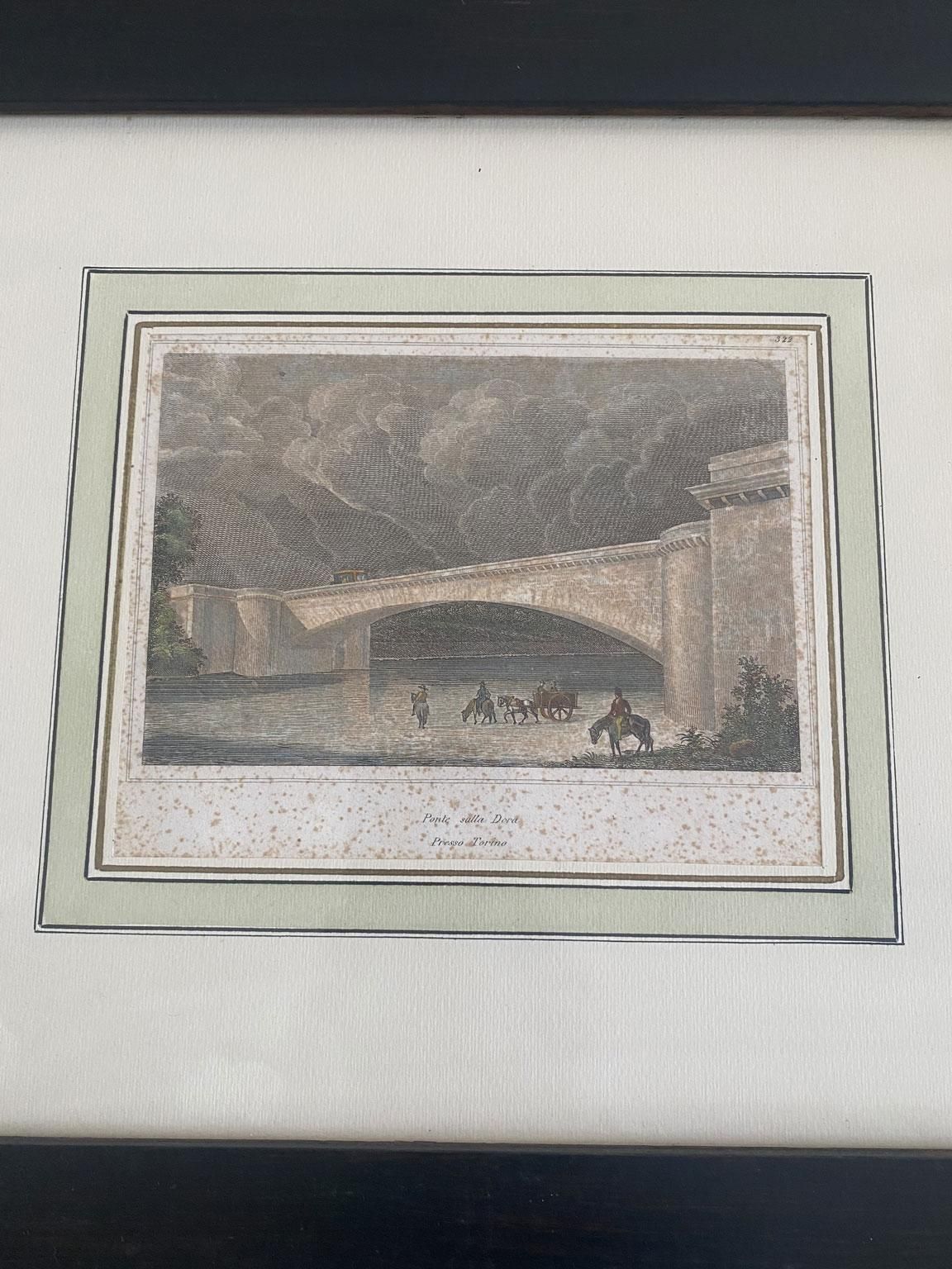 Bridge On The River Dora Print, Mid 18th Century, Neoclassical, Framed, Italy photo buy
